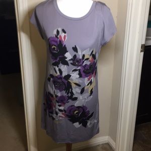 Elle t-shirt dress zip up w beading on front